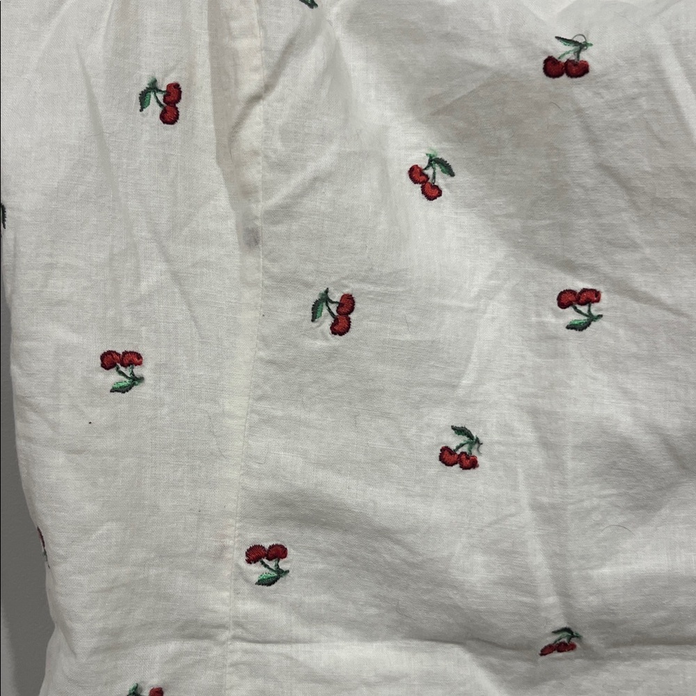 Linen Blend Cherry Dress - Picture 4 of 9